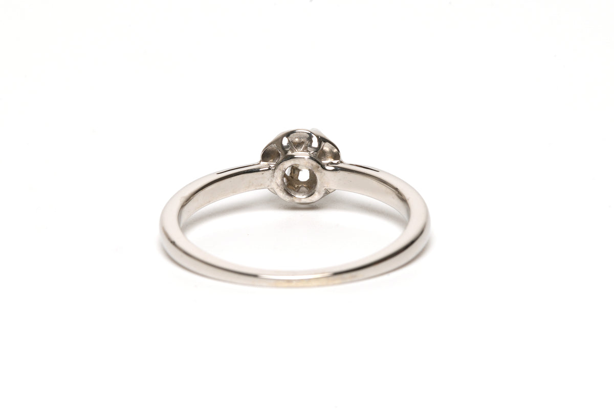 Bague Solitaire en or blanc et diamant