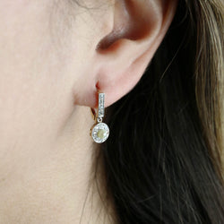 Boucles d'oreilles Dormeuses en or jaune, perles et diamants