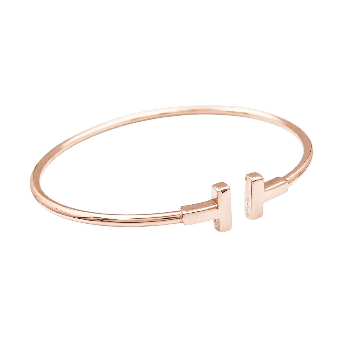 Bracelet Tiffany & Co., collection "Tiffany T", modèle «Wire », or rose.