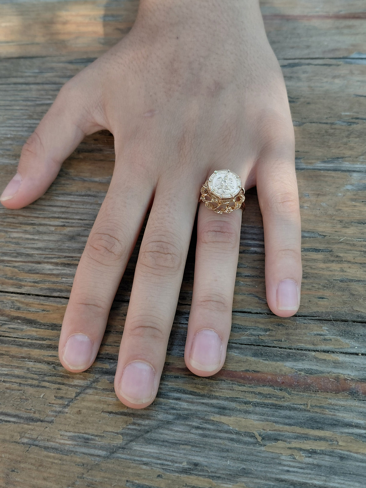 Bague or jaune Dos Pesos