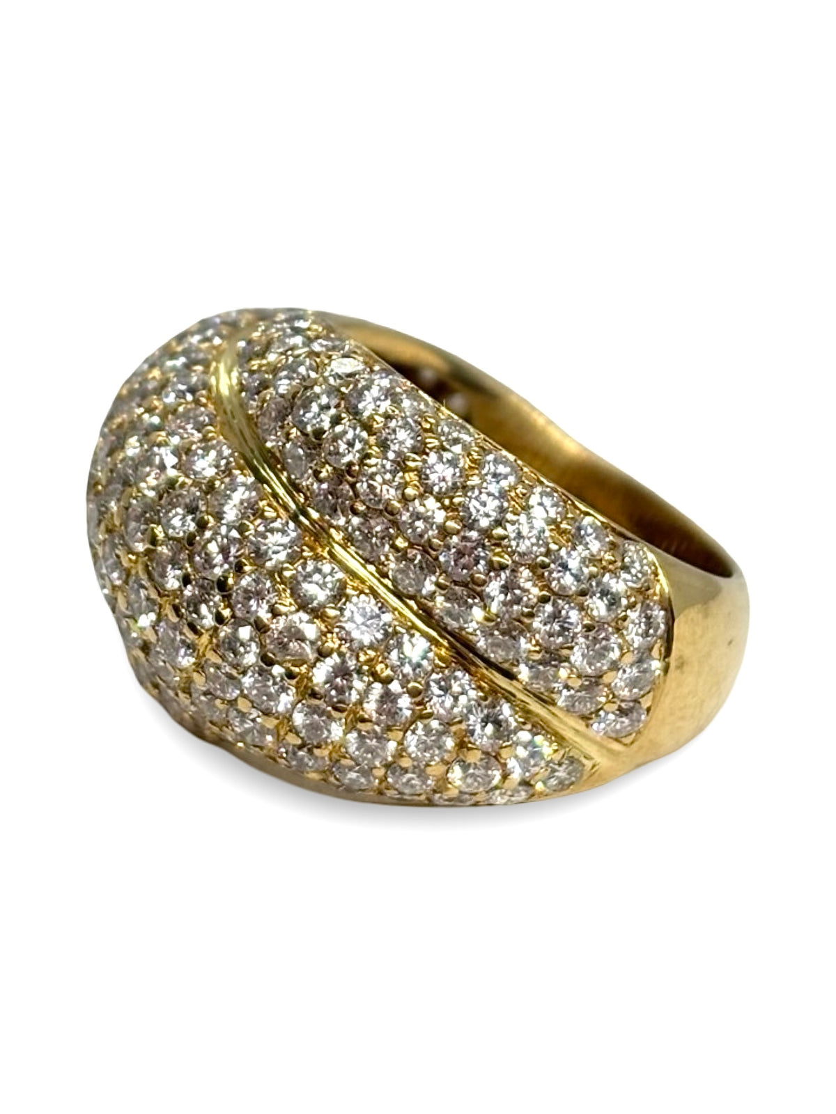 Bague Dôme en or jaune et diamants