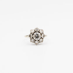 Bague Marguerite en or blanc et diamants