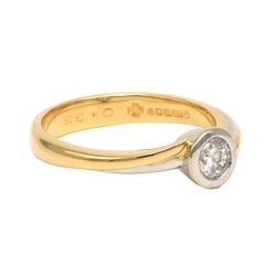 Bague Solitaire en or blanc, or jaune et diamant