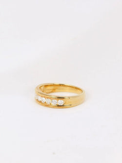 Demi - Alliance américaine en or jaune et diamants 0,36 ct - Castafiore