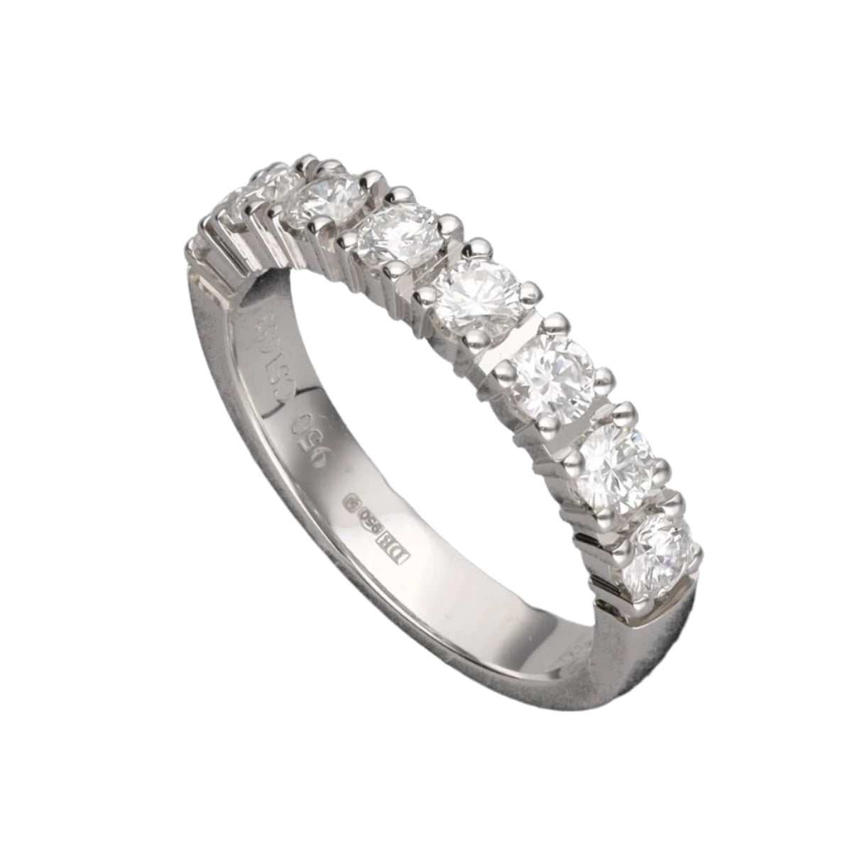 Demi Alliance De Beers en Platine avec 8 diamants brillants soit 0,62 Cts H - SI1 de 2016. Full set. - Castafiore