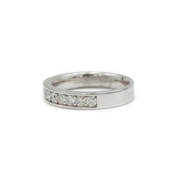 Demi alliance - Or blanc et diamants - Castafiore