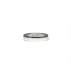 Demie alliance en or blanc sertie de diamants - Castafiore