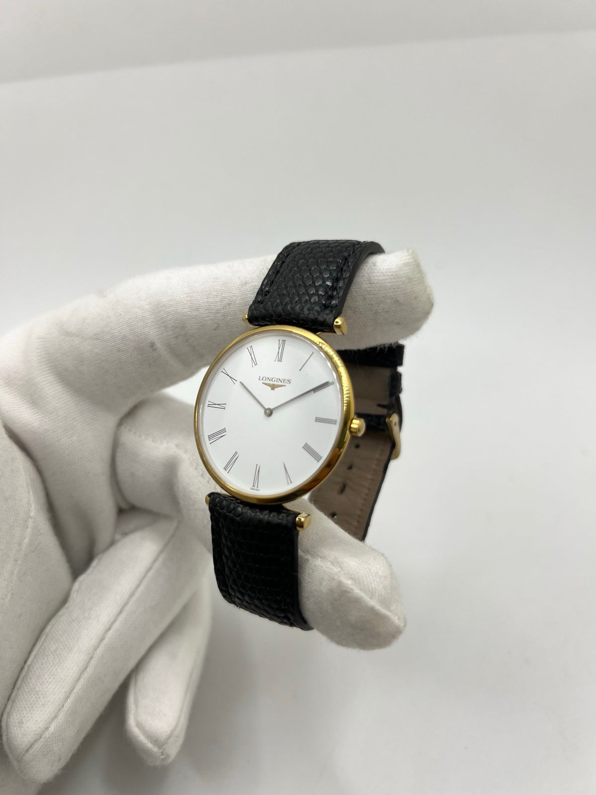 Montre LONGINES La Grande Classique plaqué or, acier et cuir