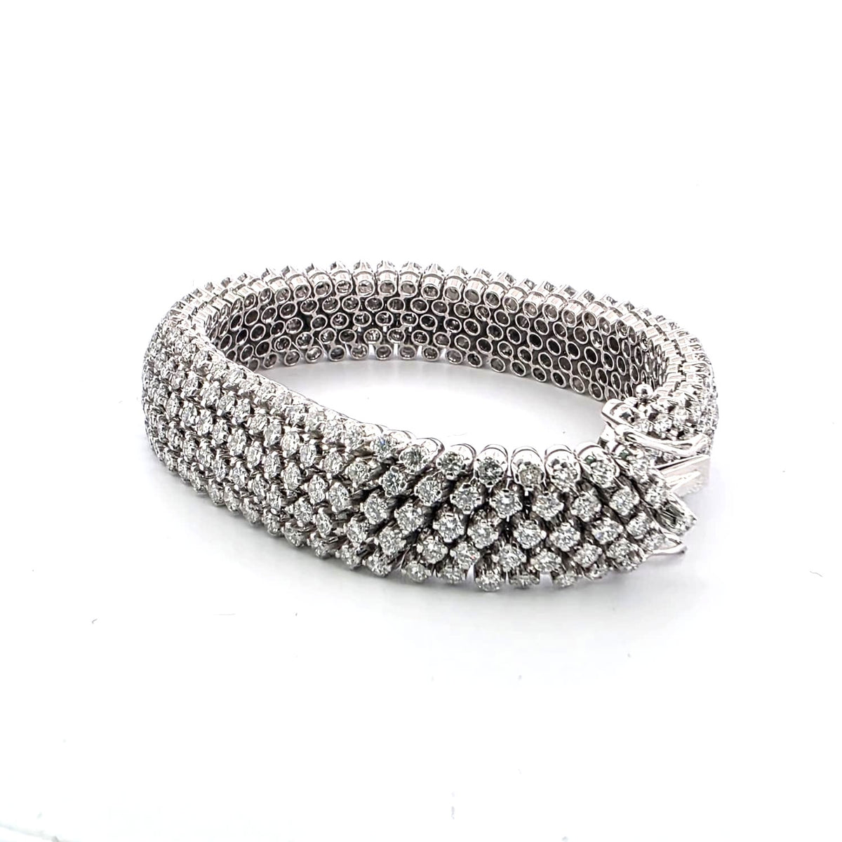 Bracelet Souple en or blanc et diamants