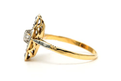 Bague en or blanc, or jaune, saphirs et diamants
