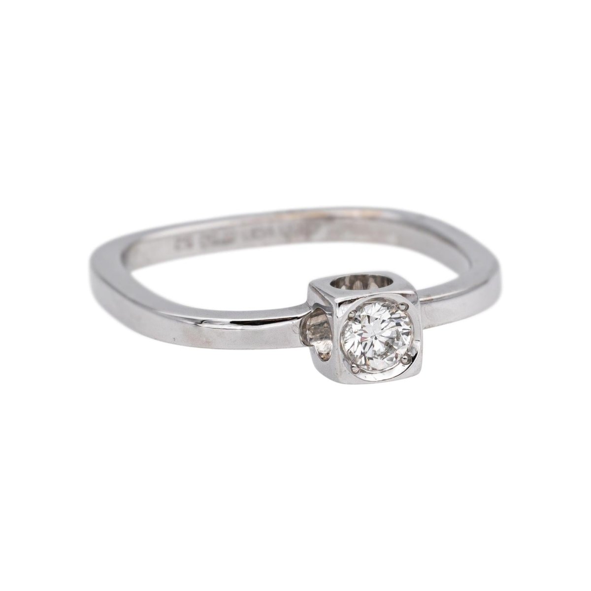 Dinh Van Bague Cube Or blanc Diamant - Castafiore