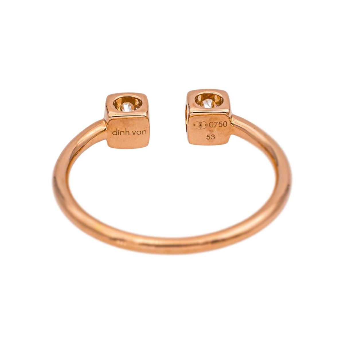Dinh Van Bague Cube Or rose Diamant - Castafiore