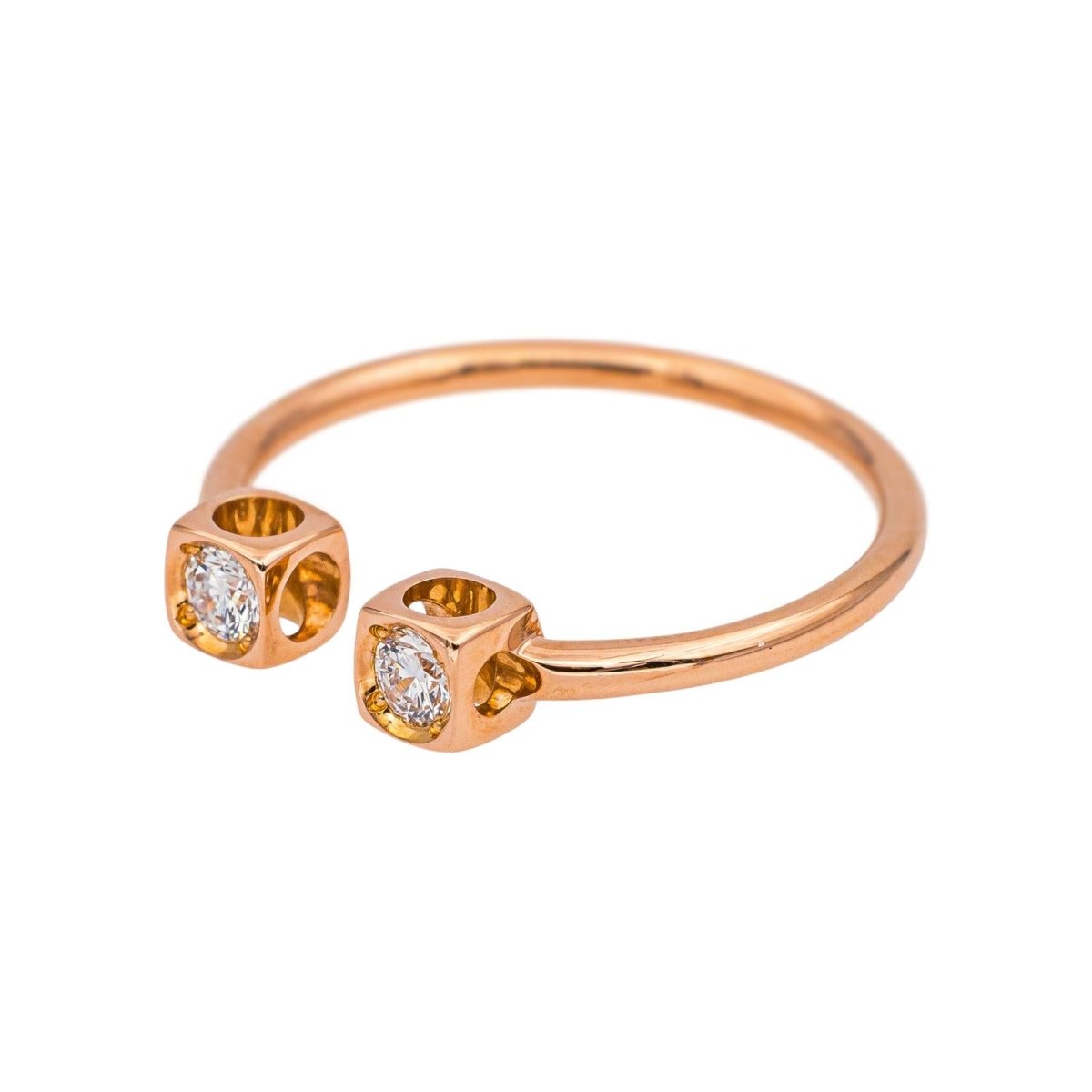 Dinh Van Bague Cube Or rose Diamant - Castafiore