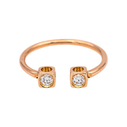 Dinh Van Bague Cube Or rose Diamant - Castafiore