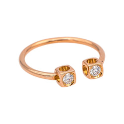 Dinh Van Bague Cube Or rose Diamant - Castafiore