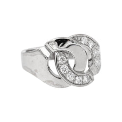 Dinh Van Bague Menottes Or blanc Diamant - Castafiore