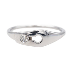 Dinh Van Bague Serrure Or blanc Diamant - Castafiore