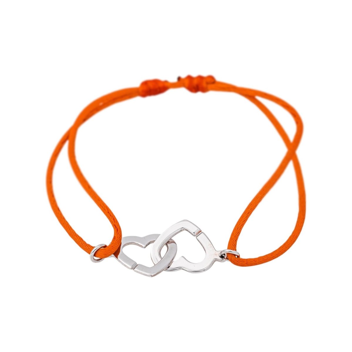 Dinh Van Bracelet Cordon Double Cœurs Or blanc - Castafiore