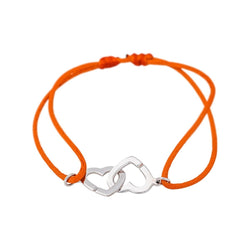 Dinh Van Bracelet Cordon Double Cœurs Or blanc - Castafiore