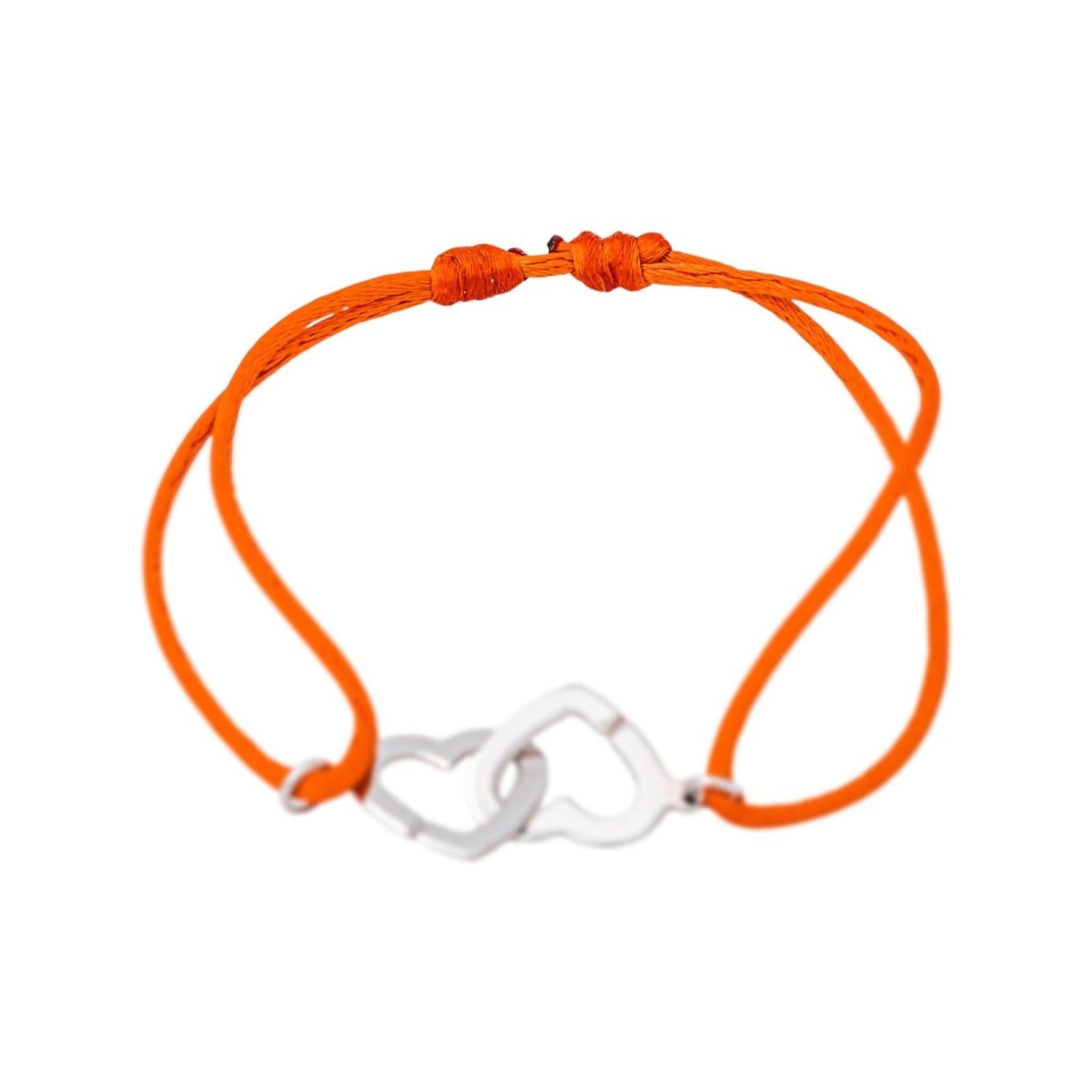 Dinh Van Bracelet Cordon Double Cœurs Or blanc - Castafiore