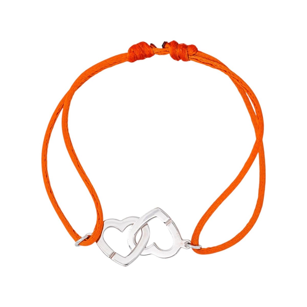 Dinh Van Bracelet Cordon Double Cœurs Or blanc - Castafiore