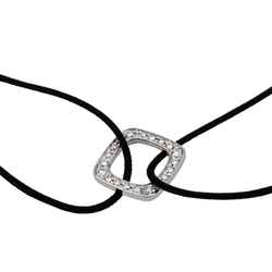 Dinh Van Bracelet Cordon Impression Or blanc Diamant - Castafiore
