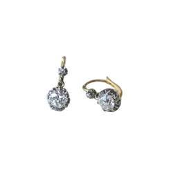 Dormeuses Diamants 2,45 Cts sur Or et Platine - Castafiore