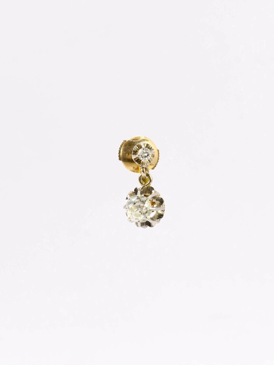 Dormeuses or diamants coussin taille ancienne 1,5 ct - Castafiore