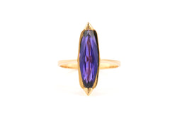 Bague Solitaire en or jaune et améthyste
