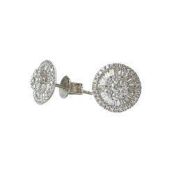 Boucles d'oreilles Puces en or blanc et diamants