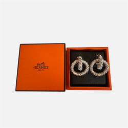 Boucles d’oreilles Créoles HERMÈS "Noeuds Marins" en argent