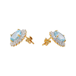 Boucles d'oreilles Puces Or jaune Topaze