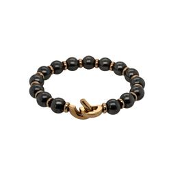 Bracelet Souple CARTIER en or jaune et hématite
