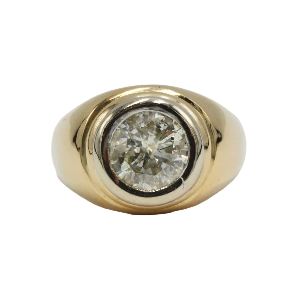 Bague Chevalière en or jaune et diamant