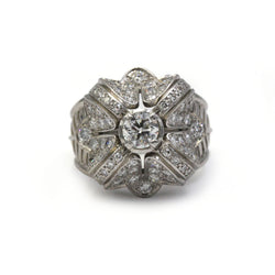 Bague Tank en platine et diamants