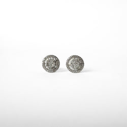 Boucles d'oreilles Puces en or blanc et diamants