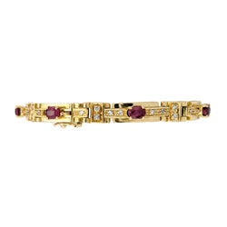 Bracelet Ligne en or jaune, rubis et diamants