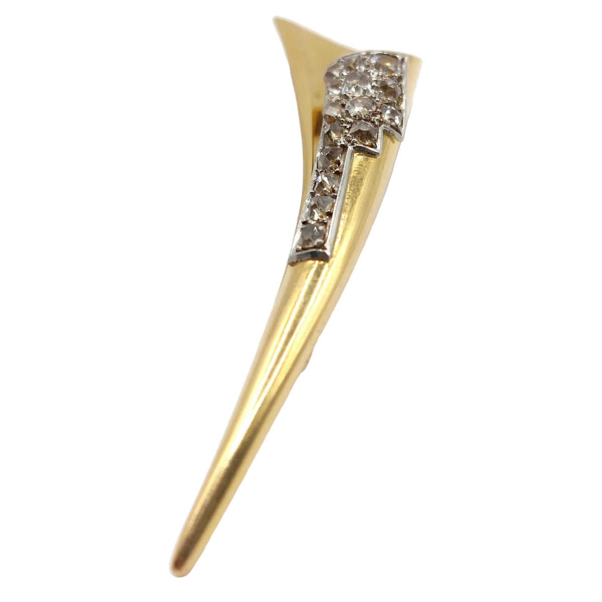 Broche Épingle en or jaune, platine et diamants