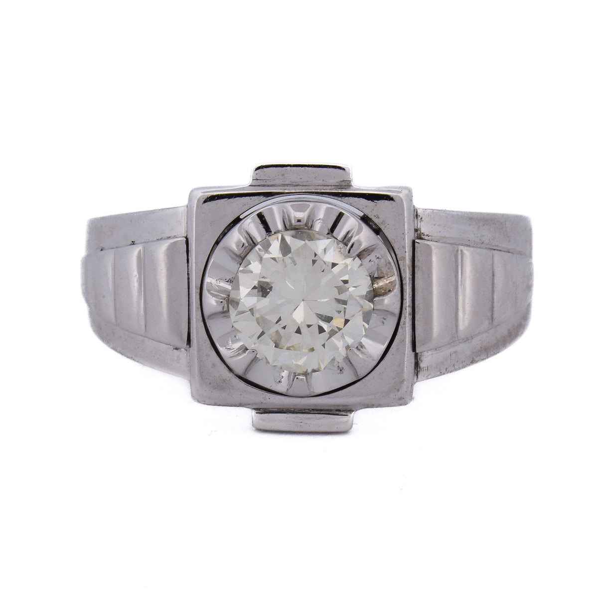 Bague en or blanc et diamant