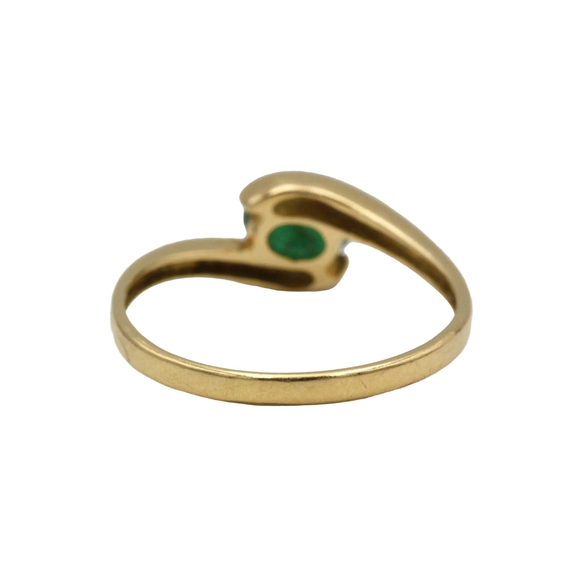 Bague Toi & Moi en or jaune et émeraude