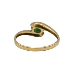 Bague Toi & Moi en or jaune et émeraude
