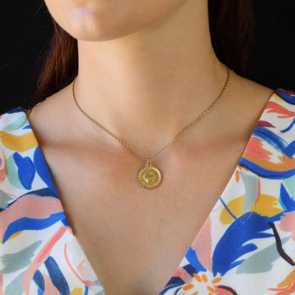 Médaille en or jaune et or rose