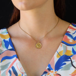Médaille en or jaune et or rose