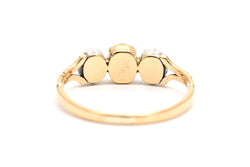 Bague Trilogie en or jaune, rubis et diamants