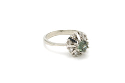 Bague Marguerite en or blanc, tourmaline et diamants
