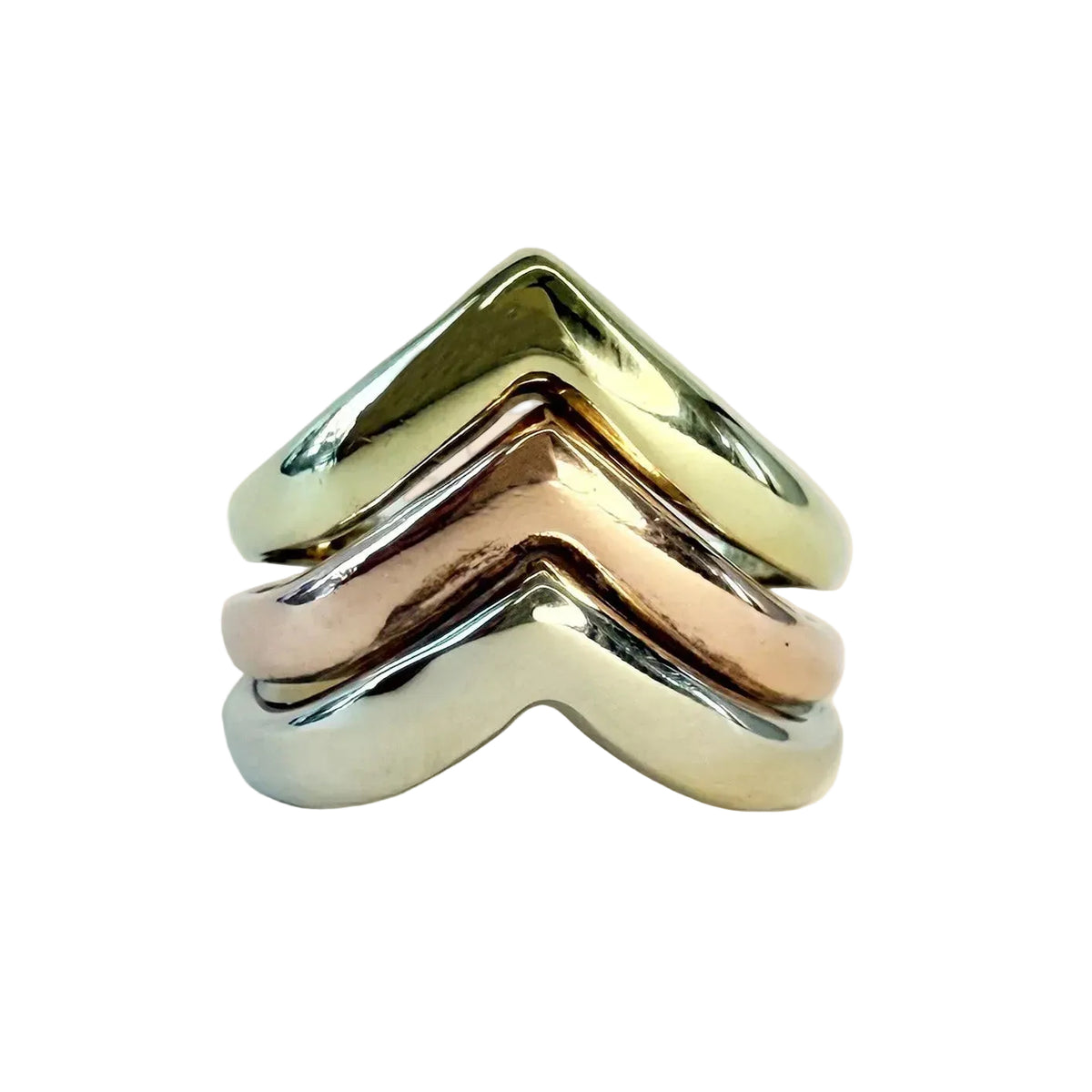 Bague Jonc en or blanc, or jaune et or rose