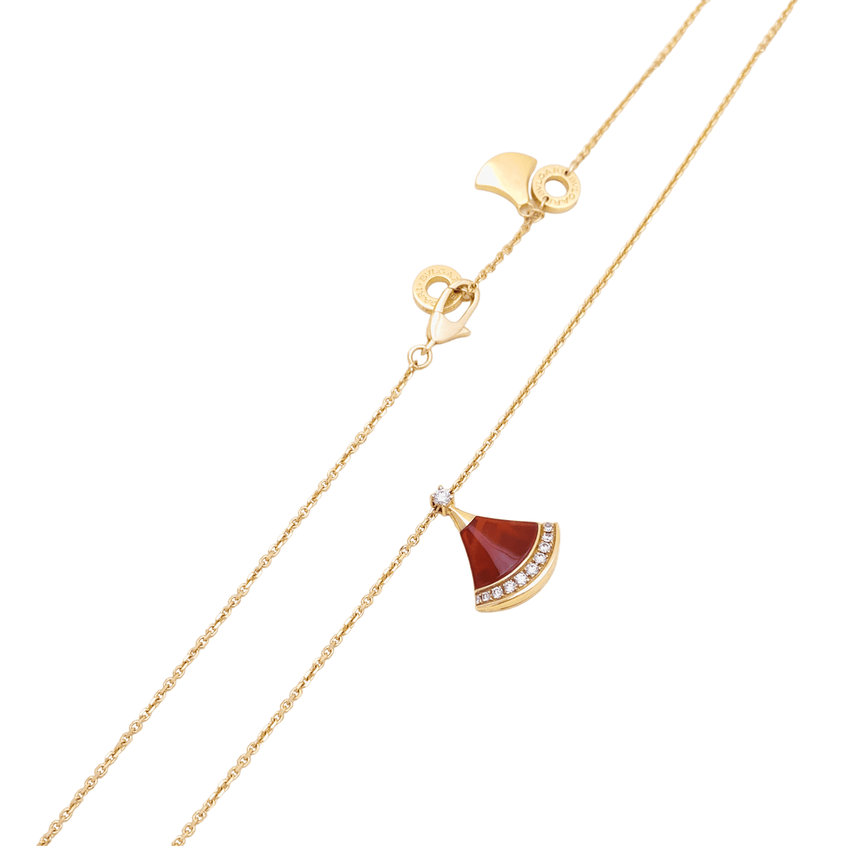Collier Pendentif BULGARI "Divas' Dream" en or rose, cornaline et diamants