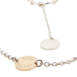 Collier Sautoir HERMÈS ExLibris en argent, or rose et argent