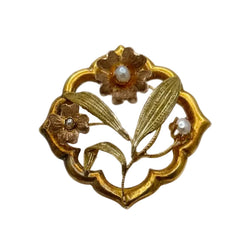 Broche Épingle en or jaune et perle