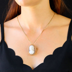 Broche Pendentif en or rose, camée et agate